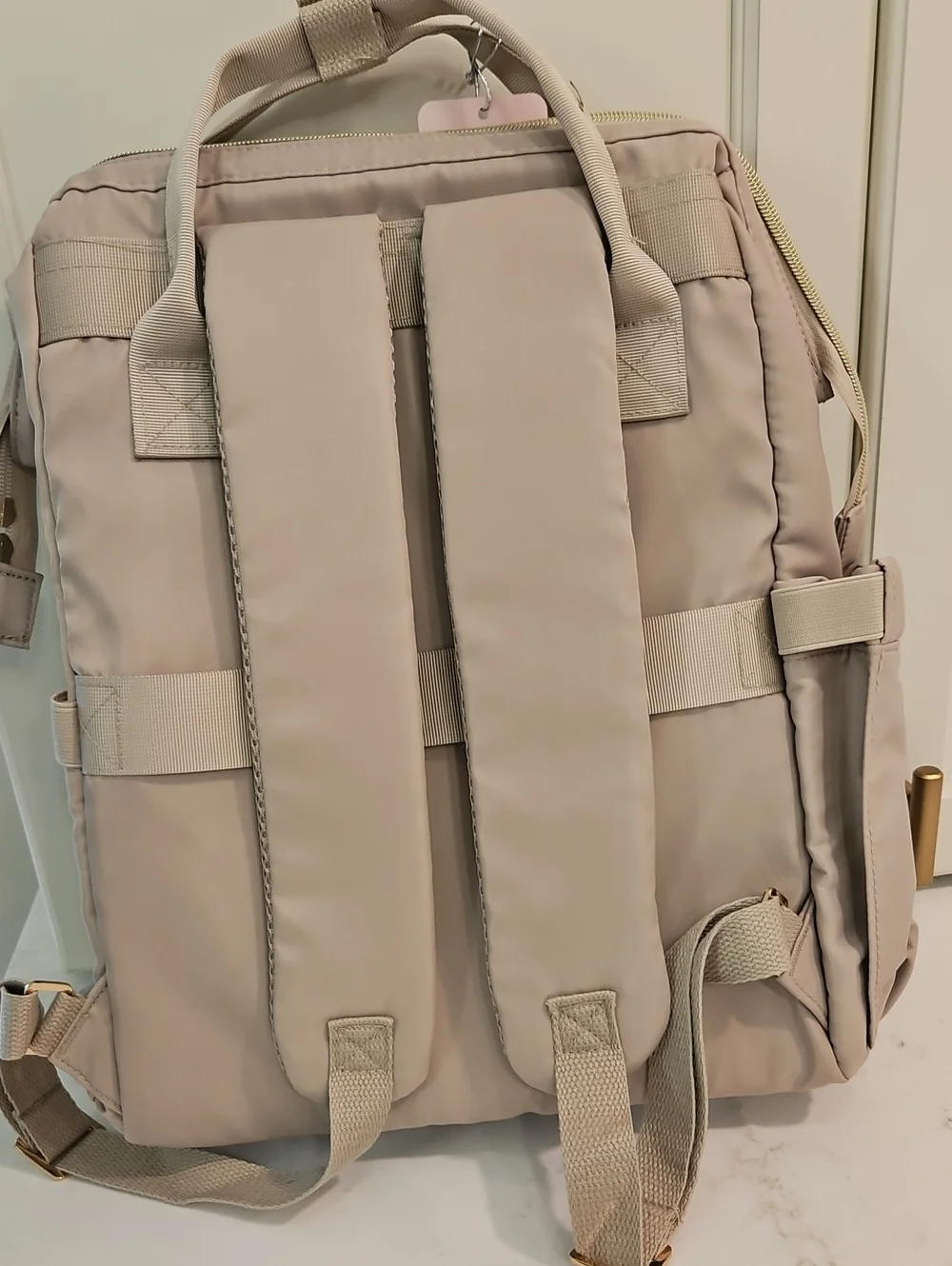 Paris Hilton Travel Laptop Bag NIB Tan Nylon Fits 14